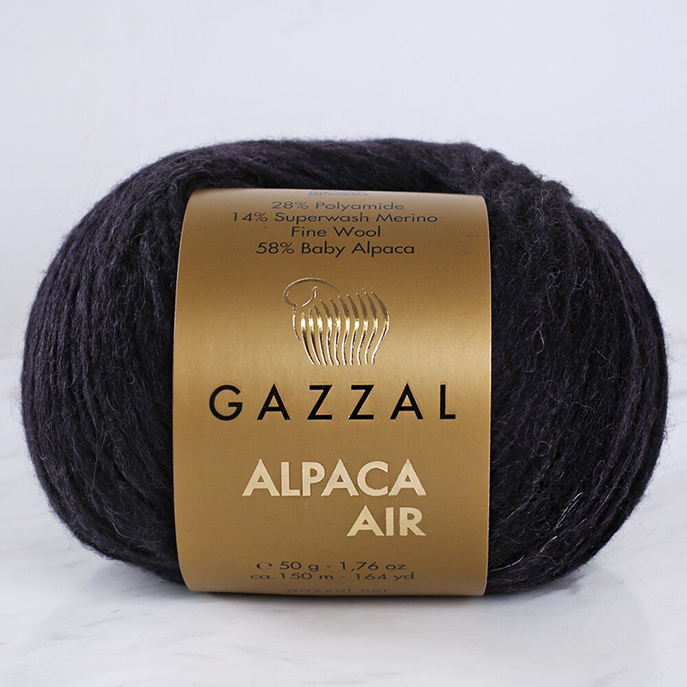 Gazzal Alpaca Air Siyah El Örgü İpi - C:80